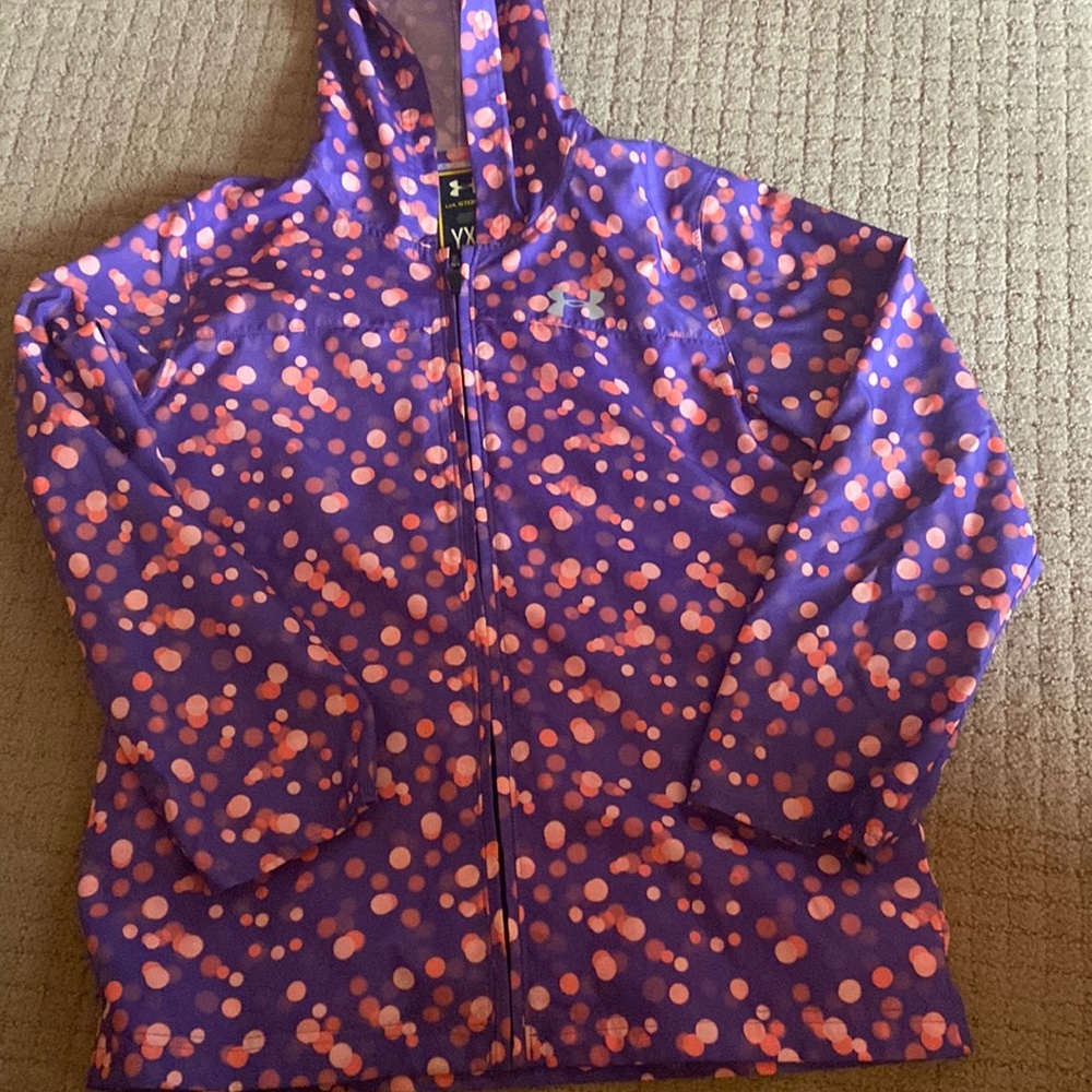 Youth Under Armor full zip windbreaker with hood
